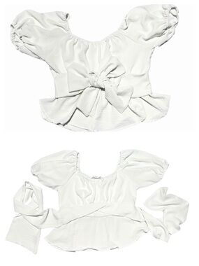 ALTAR’D STATE | Peasant Milkmaid Puff Sleeve Bow Back Babydoll Top